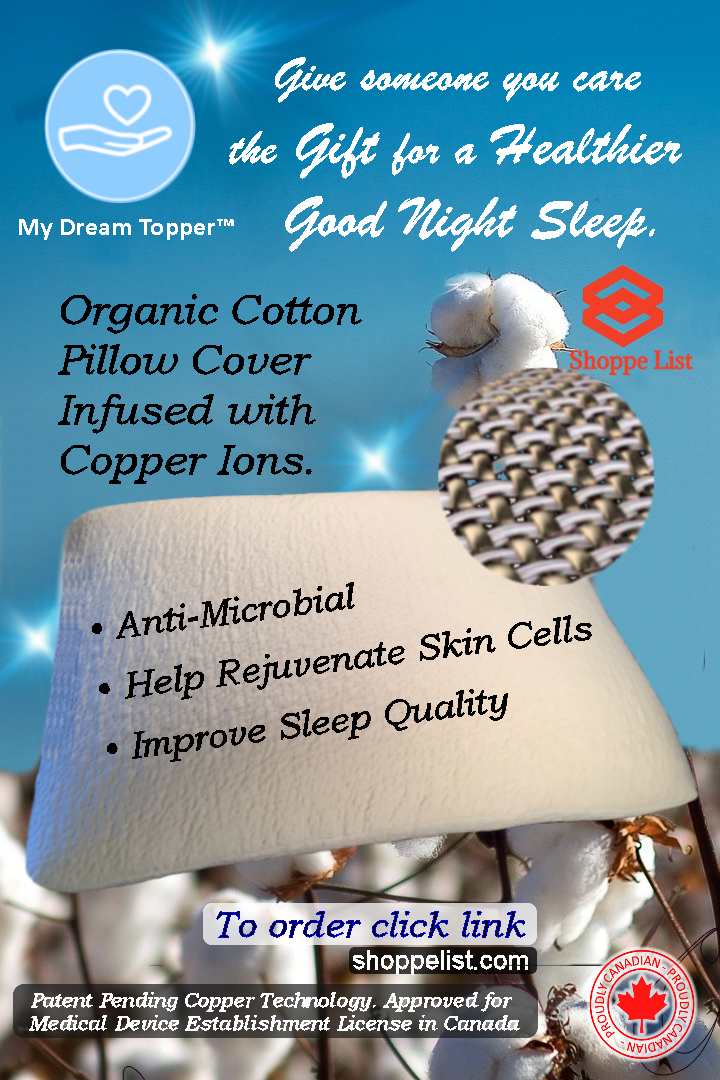 MyDreamTopper-Pillow Cover Infused with Copper Ions.  Limited time offer. - shoppe list