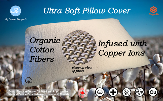 MyDreamTopper-Pillow Cover Infused with Copper Ions.  Limited time offer. - shoppe list