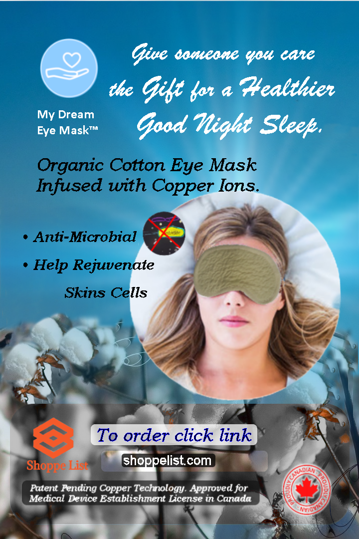 MyDream-Quilted Eye Mask Infused with Copper Ions.  Limited time offer. - shoppe list