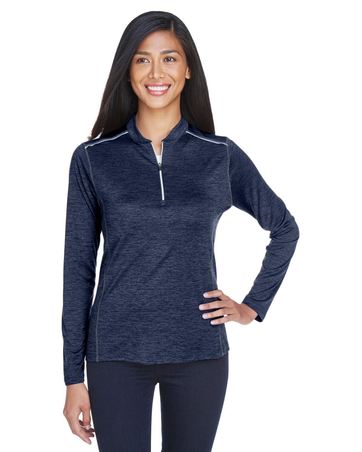 Ladies' Kinetic Performance Quarter-Zip-Antimicrobial & UV Protection - shoppe list