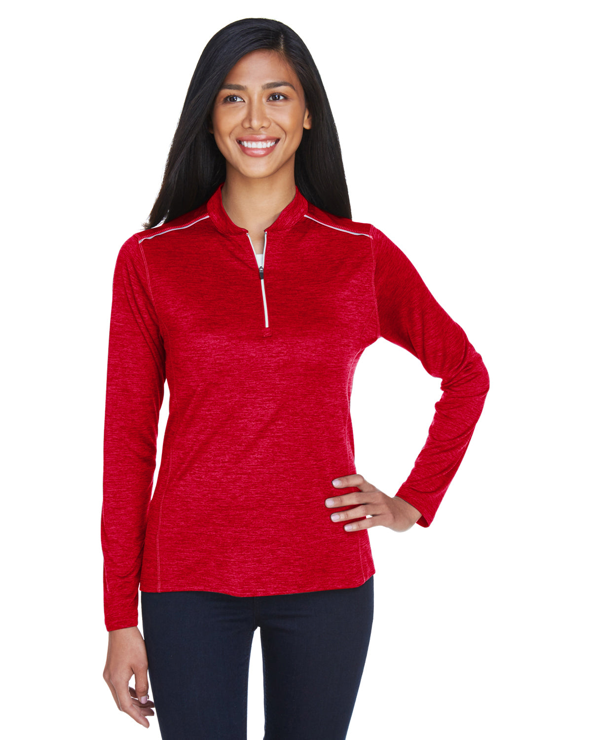 Ladies' Kinetic Performance Quarter-Zip-Antimicrobial & UV Protection - shoppe list