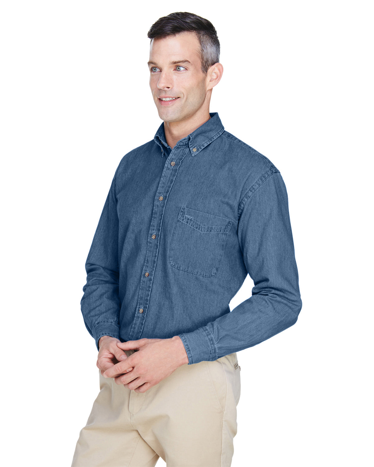 Men's Long-Sleeve Denim Shirt - shoppe list