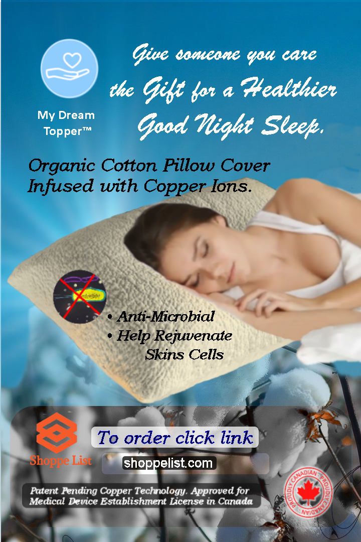 MyDreamTopper-Pillow Cover Infused with Copper Ions.  Limited time offer. - shoppe list