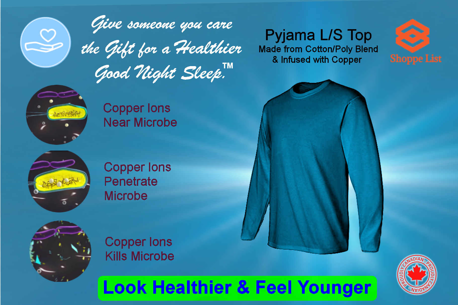 MyDream-Pyjama Long Sleeve T-shirt Infused with Copper Ions.  Limited time offer. - shoppe list
