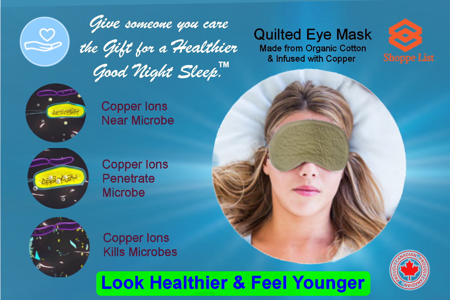 MyDream-Quilted Eye Mask Infused with Copper Ions.  Limited time offer. - shoppe list